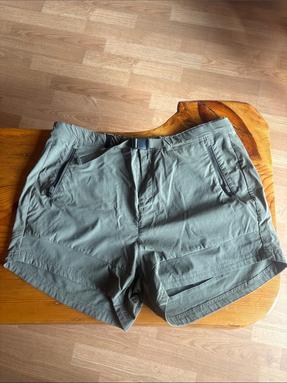 Women's Olive Hybrid Active Shorts with Adjustable Waist